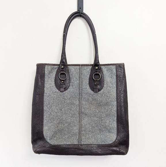 Banana Republic Y2K Leather and Wool Tote Bag - Picture 4 of 15